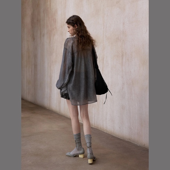 Dark Gray FADE BLOUSE - Picture 2 of 4